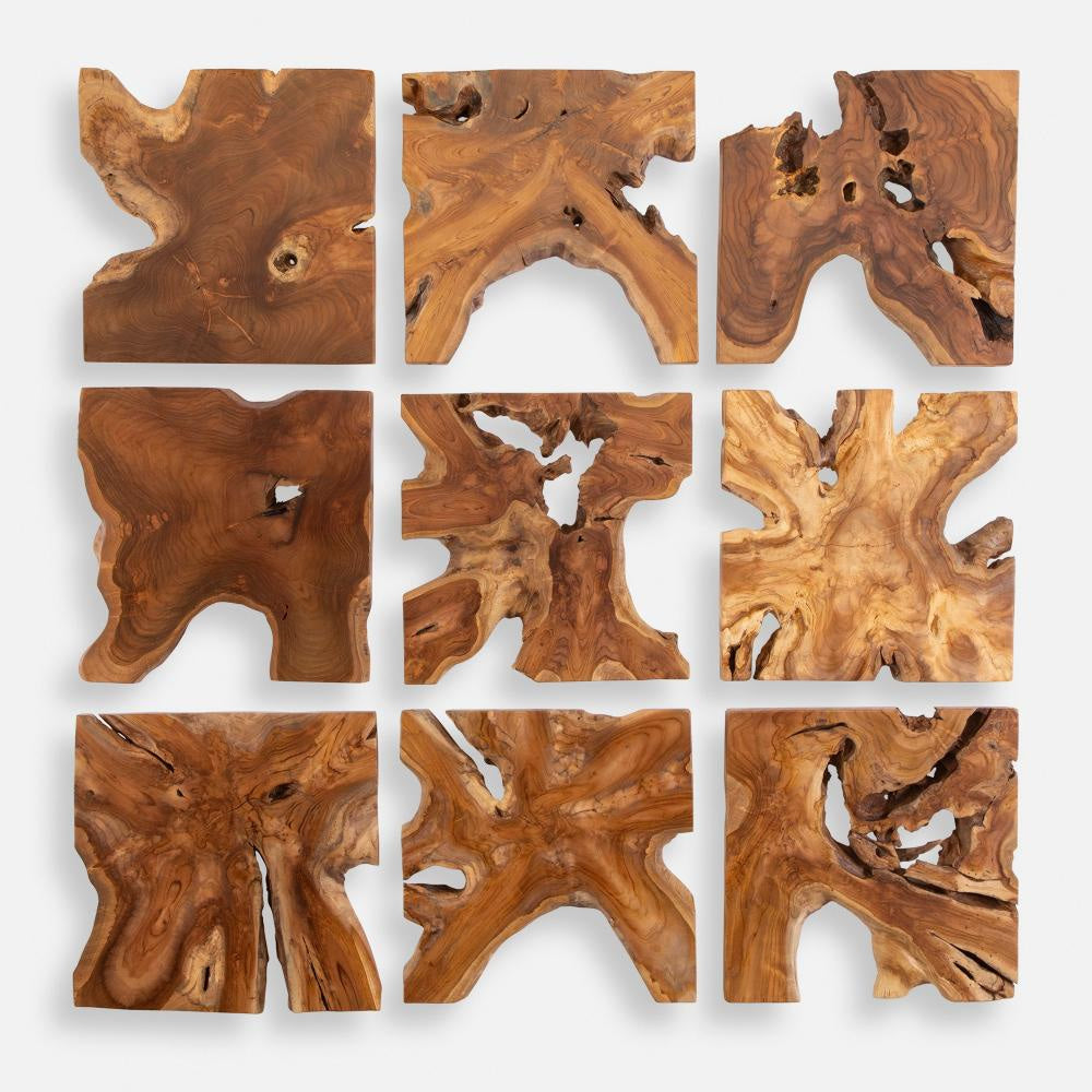 Uttermost 04379 Talia 16’’ x 16’’ Frameless Decorative Panels - Set of 9 - Brown UT-04379
