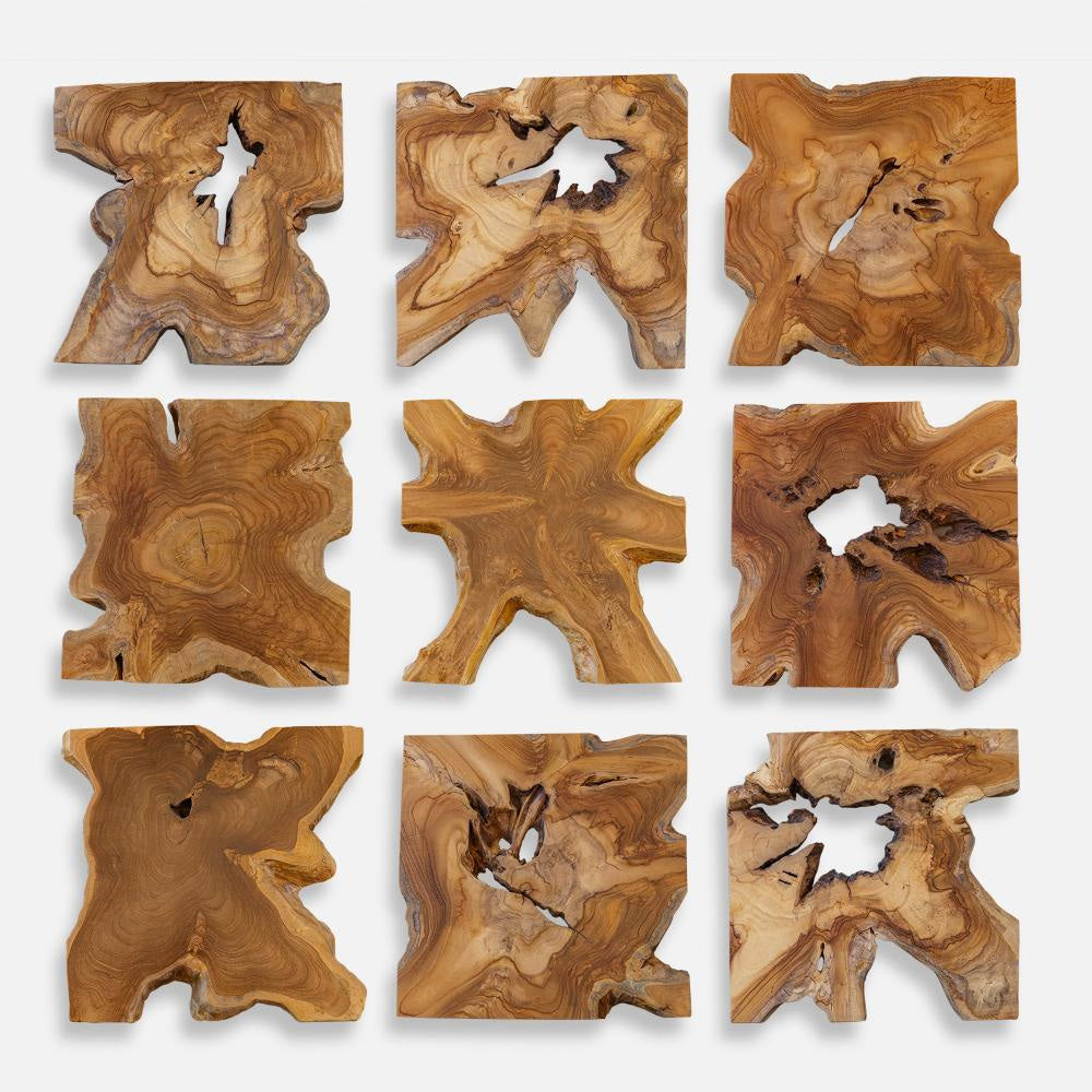 Uttermost 04379 Talia 16’’ x 16’’ Frameless Decorative Panels - Set of 9 - Brown UT-04379