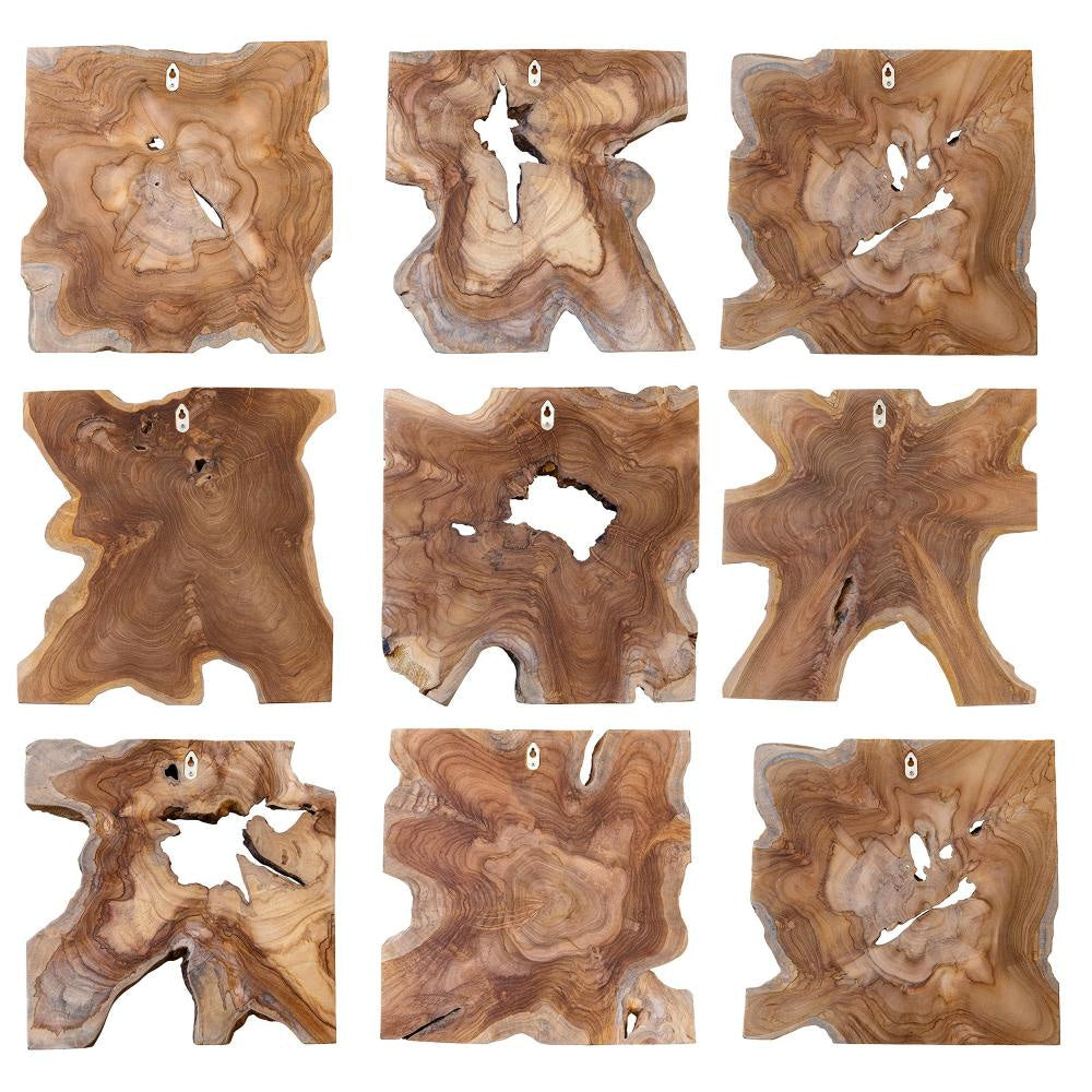 Uttermost 04379 Talia 16’’ x 16’’ Frameless Decorative Panels - Set of 9 - Brown UT-04379