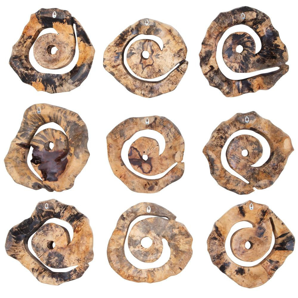 Uttermost 04381 Corkscrew 14’’ Tall Wood Abstract Sculpture - Set of 9 - Brown UT-04381