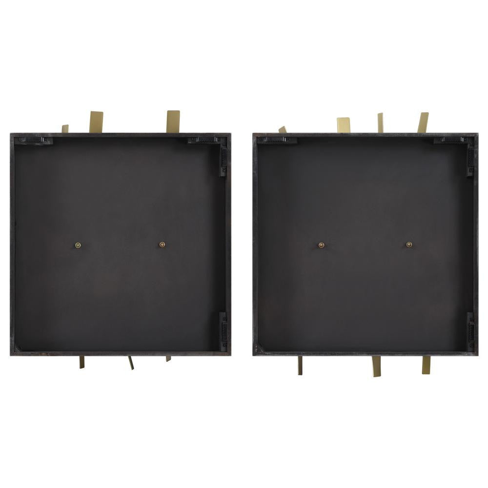 Uttermost 04382 Crosshatch 19-3/4’’ x 24’’ Frameless Decorative Panels - Set of 2 - Gold UT-04382