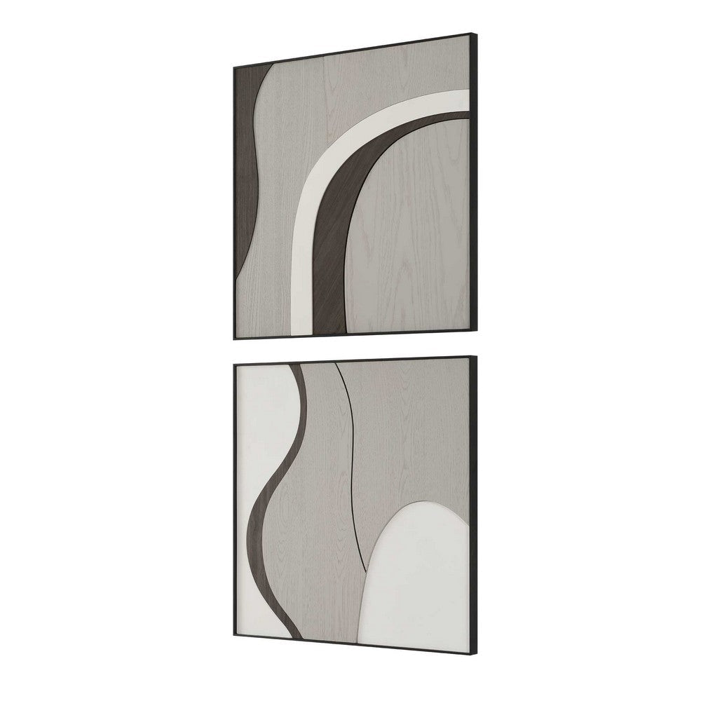Uttermost Joel Modern Wood Wall Art Set/2 UT-04387