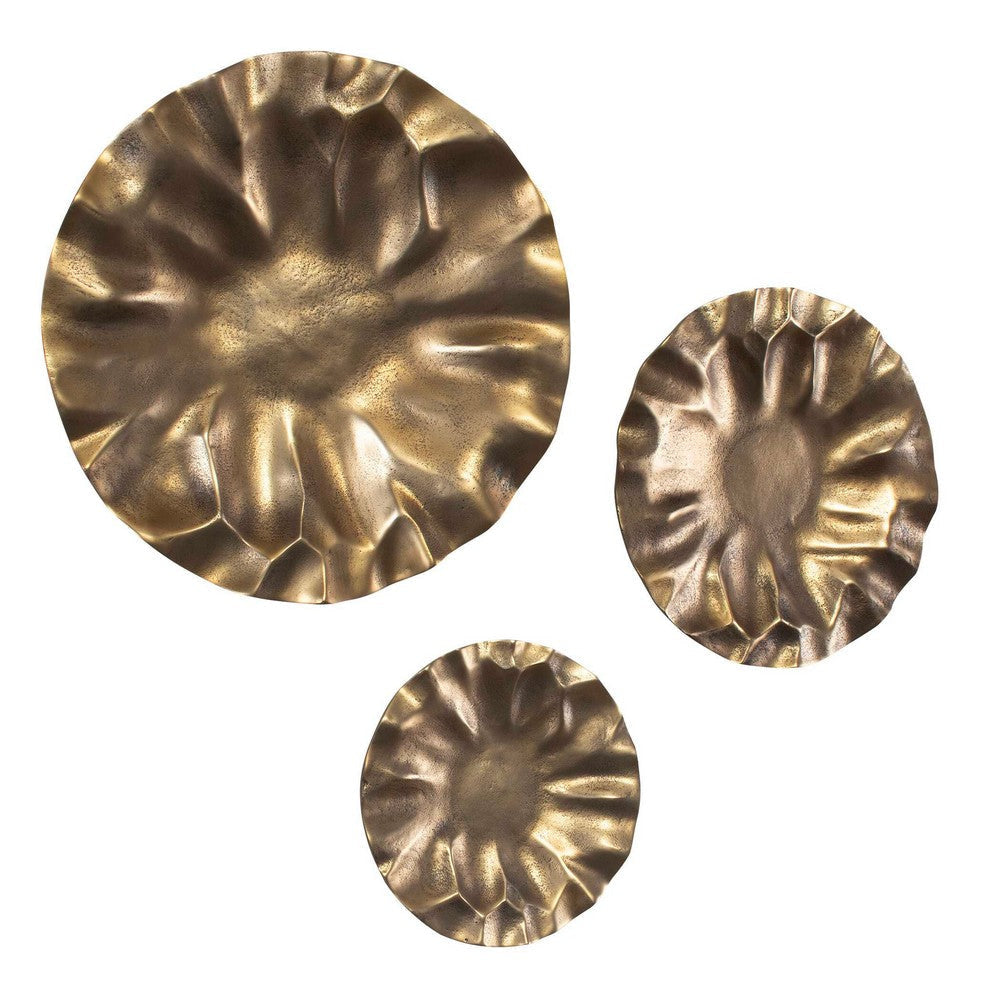 Uttermost Peonia Outdoor Gold Wall Art Set/3