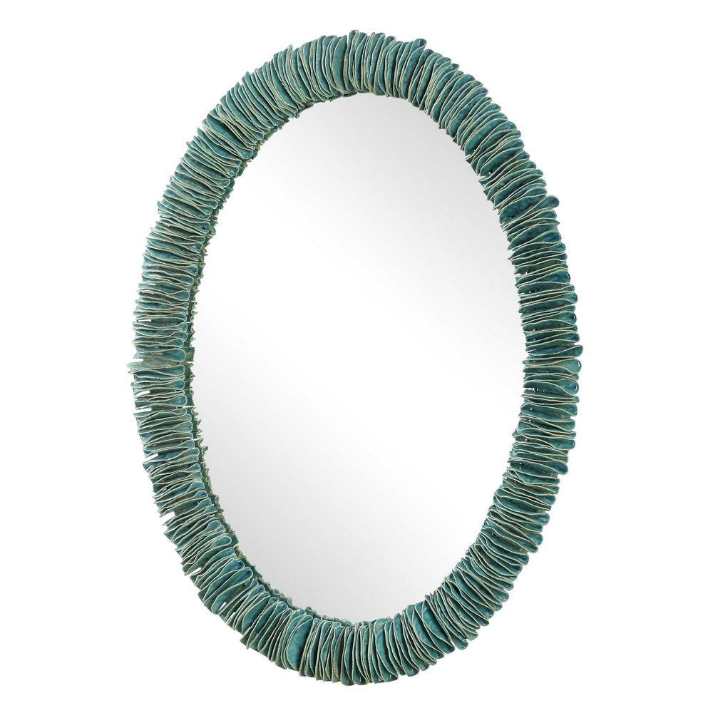 Uttermost Bonaire Teal Blue Oval Mirror UT-08183