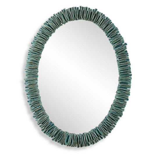 Uttermost Bonaire Teal Blue Oval Mirror