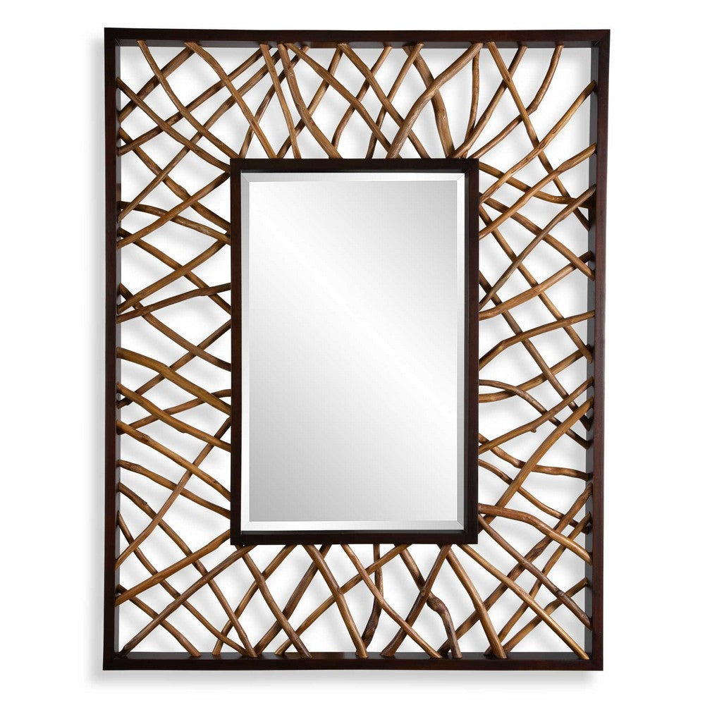 Uttermost Teak Maze Rectangle Mirror UT-08184