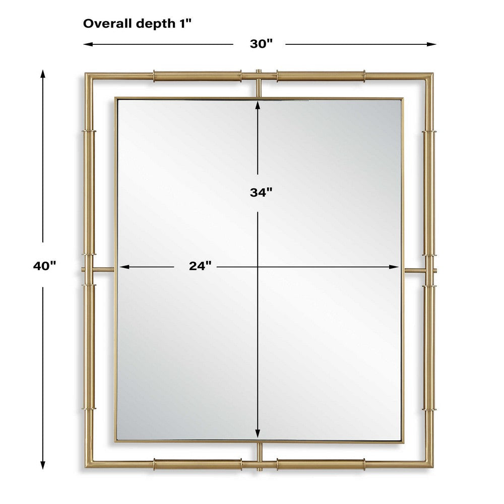 Uttermost It’s All Connected Rectangle Brass Mirror UT-08188