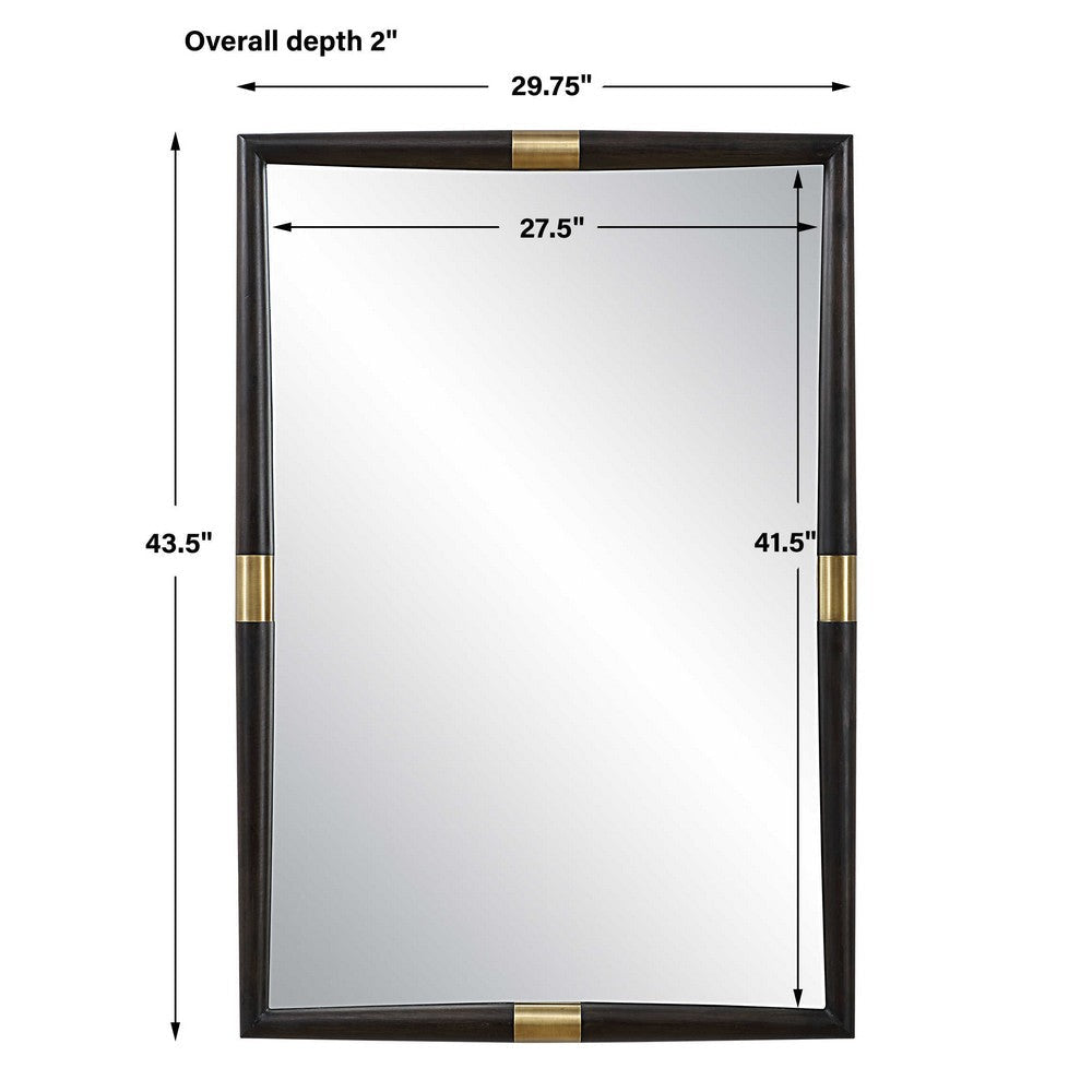 Uttermost Larkin Dark Wood & Brass Mirror