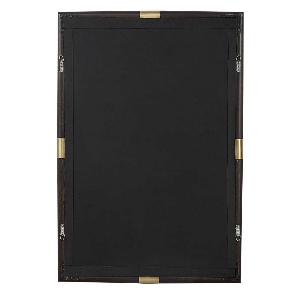 Uttermost Larkin Dark Wood & Brass Mirror UT-08217