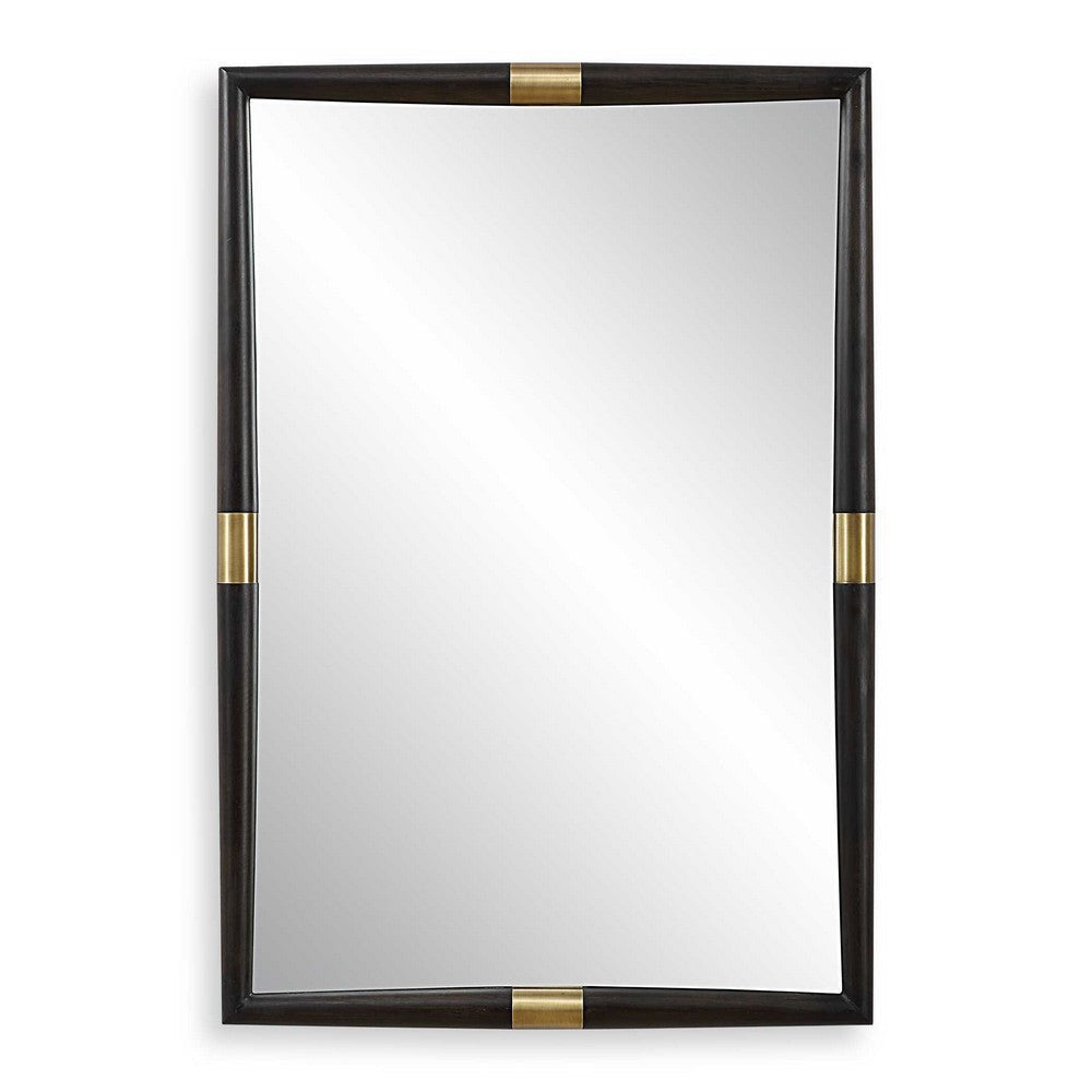 Uttermost Larkin Dark Wood & Brass Mirror UT-08217