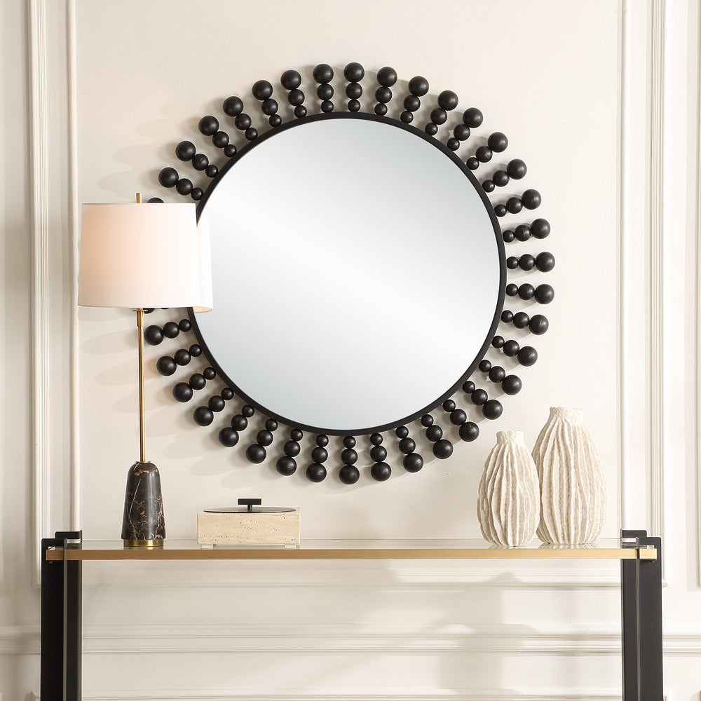 Uttermost Aziel Round Black Mirror