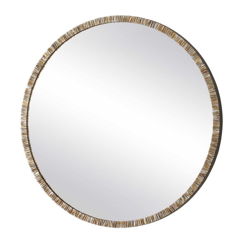 Uttermost Odeon Shell Inlay Round Mirror