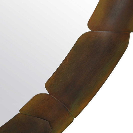 Uttermost Auger Amber Glass Round Mirror