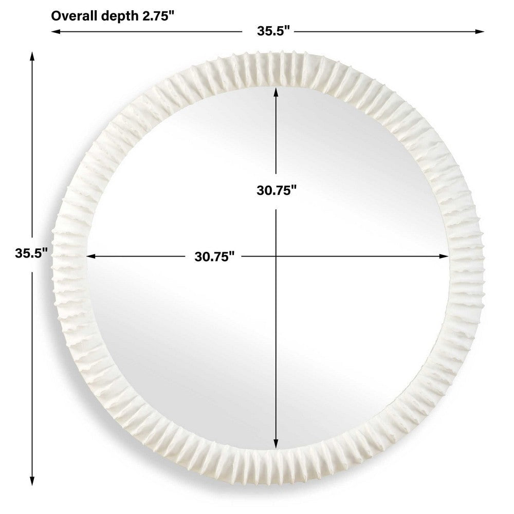 Uttermost Akiko White Round Mirror UT-08267