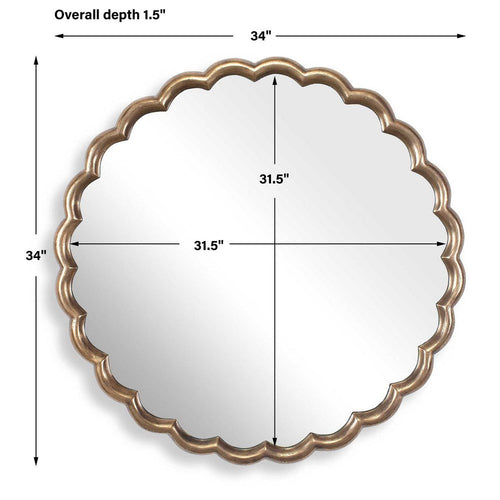 Uttermost Cerrito Antique Brass Round Mirror