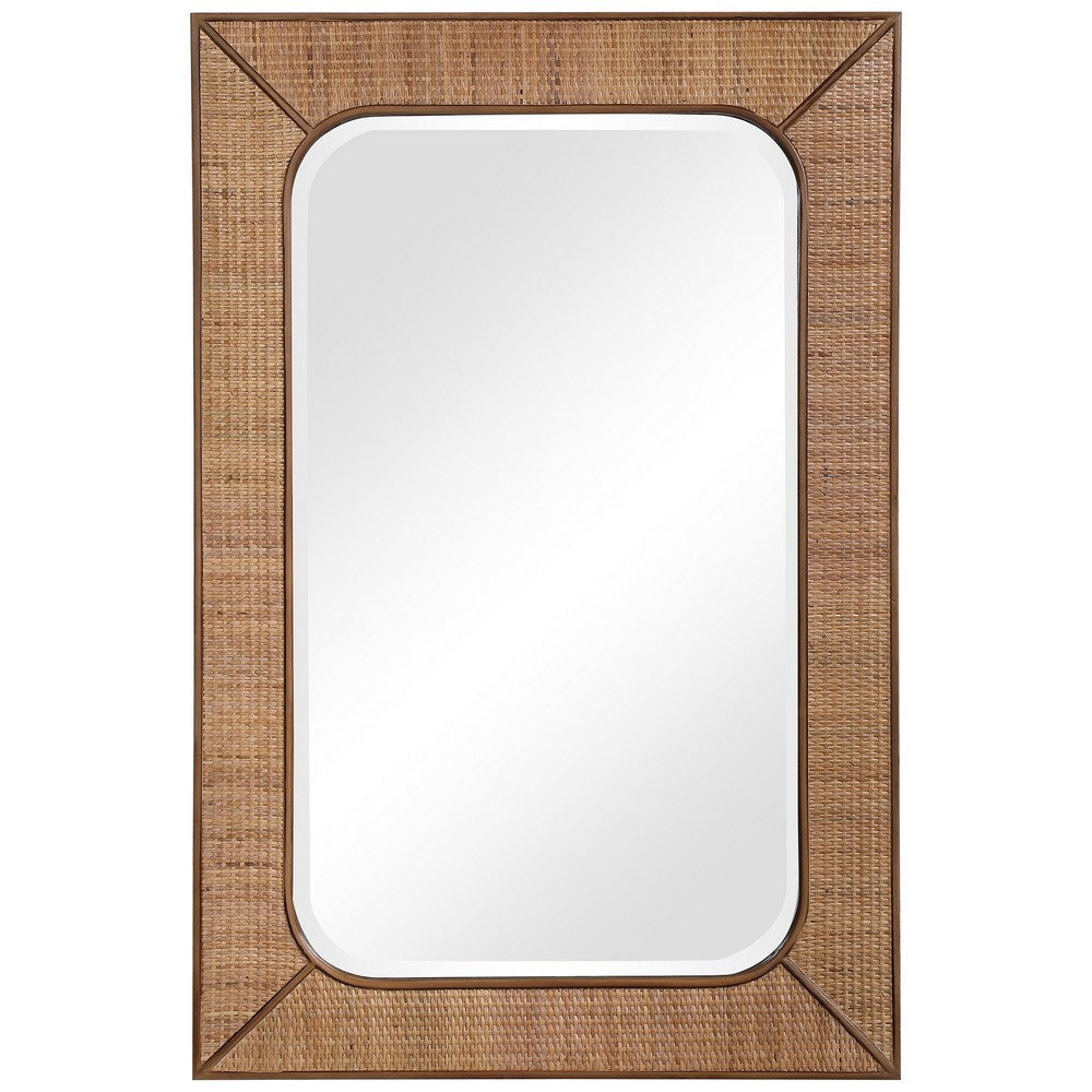 Tahiti - 42 Inch Rectangular Rattan Mirror