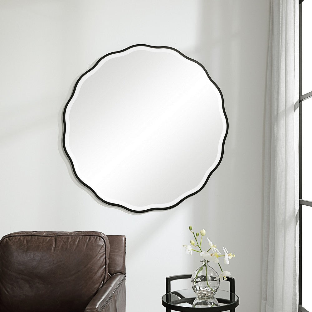 Uttermost Aneta Black Round Mirror By Casagear Home UT-09693