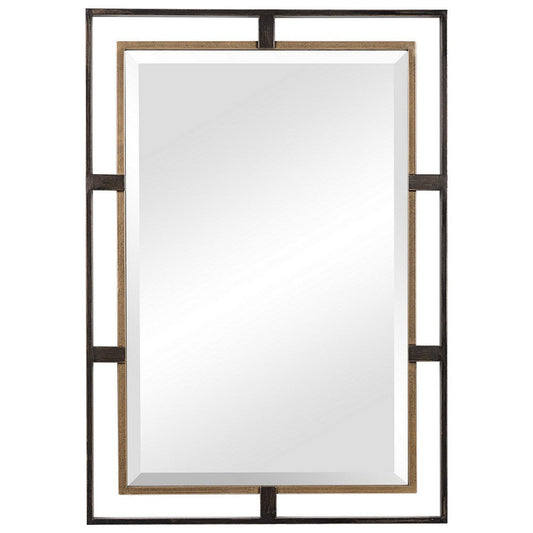 Uttermost Carrizo Gold & Bronze Rectangle Mirror By Casagear Home