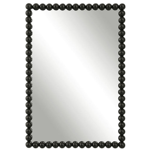 Uttermost Serna - Vanity Mirror-30 Inches Tall and 20.5 Inches Wide-Black/Brass Finish