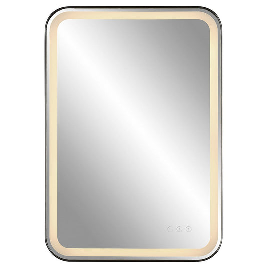 Uttermost 09861 Crofton - Vanity Mirror-32.25 Inches Tall and 22.25 Inches Wide, Finish Color: Satin Black