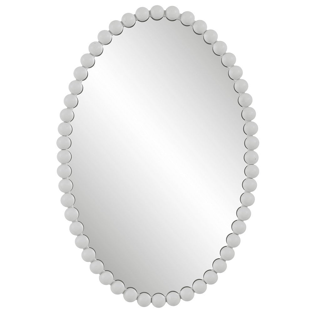 Serna - Oval Mirror-30 Inches Tall and 20 Inches Wide-Matte White Finish