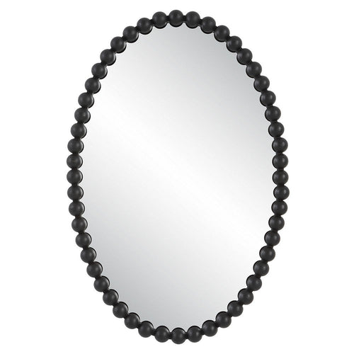 Serna - Oval Mirror-30 Inches Tall and 20 Inches Wide-Matte Black Finish