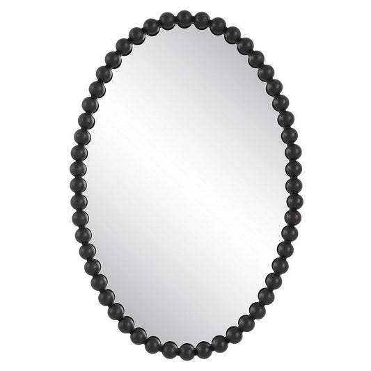 Serna - Oval Mirror-30 Inches Tall and 20 Inches Wide-Matte Black Finish