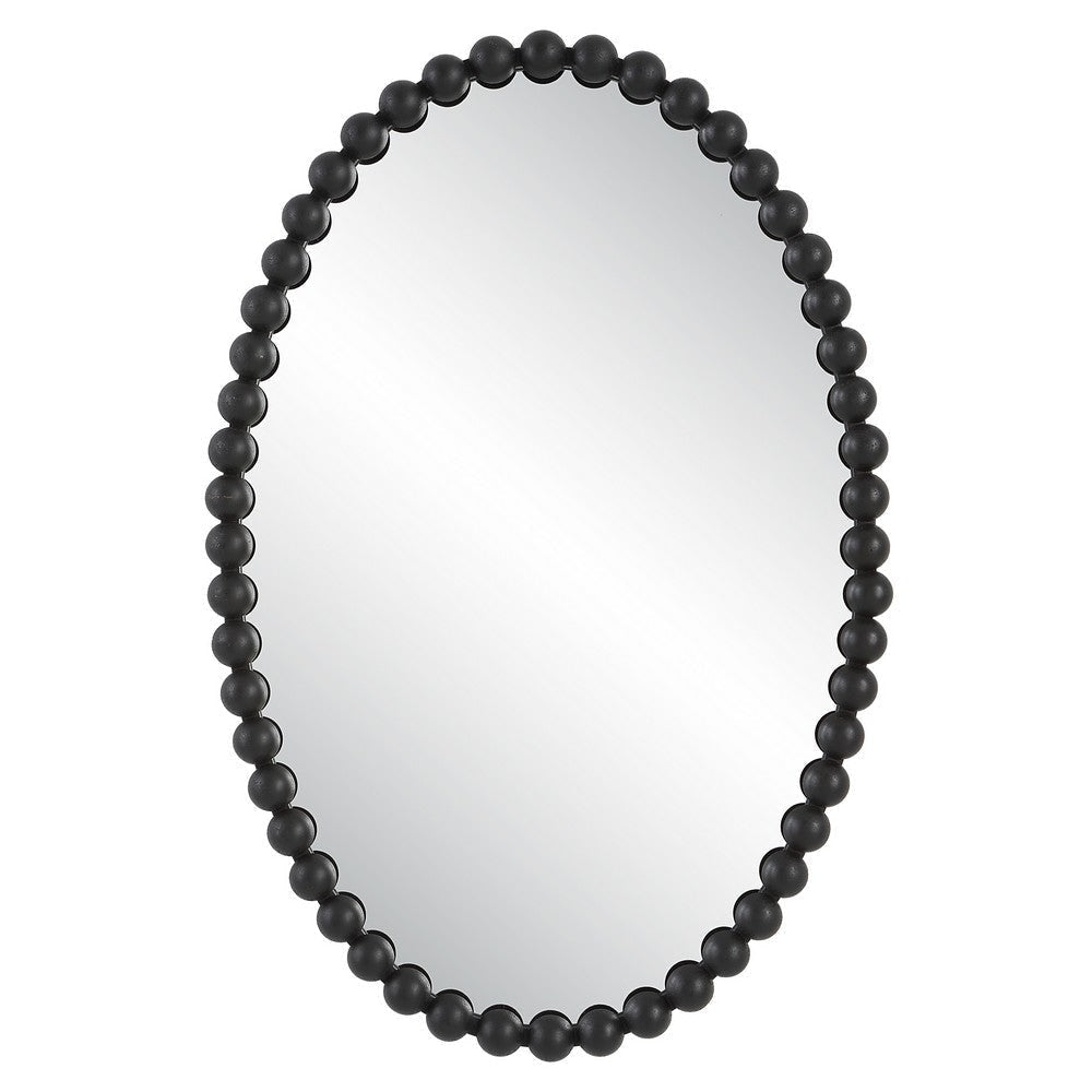 Serna - Oval Mirror-30 Inches Tall and 20 Inches Wide-Matte Black Finish