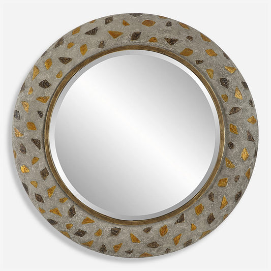 Copper Terrazzo - Round Mirror-35 Inches Tall and 35 Inches Wide