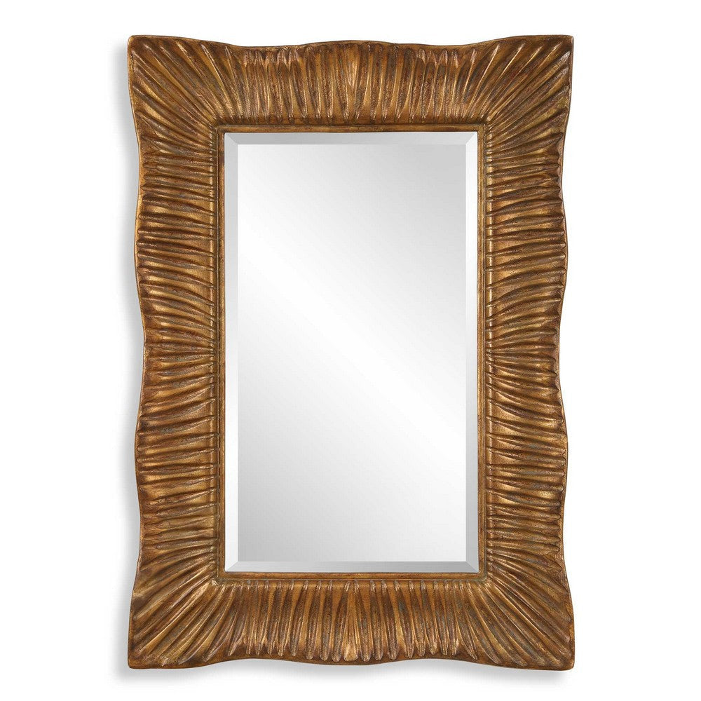 Uttermost Emerson Scalloped Antique Gold Mirror UT-09971