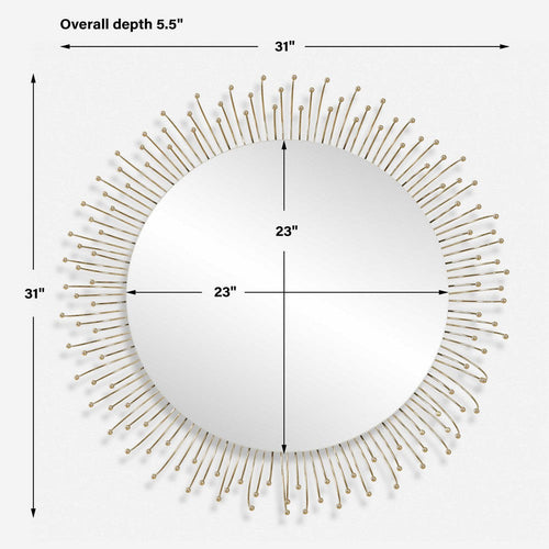 Uttermost Aga Round Gold Mirror