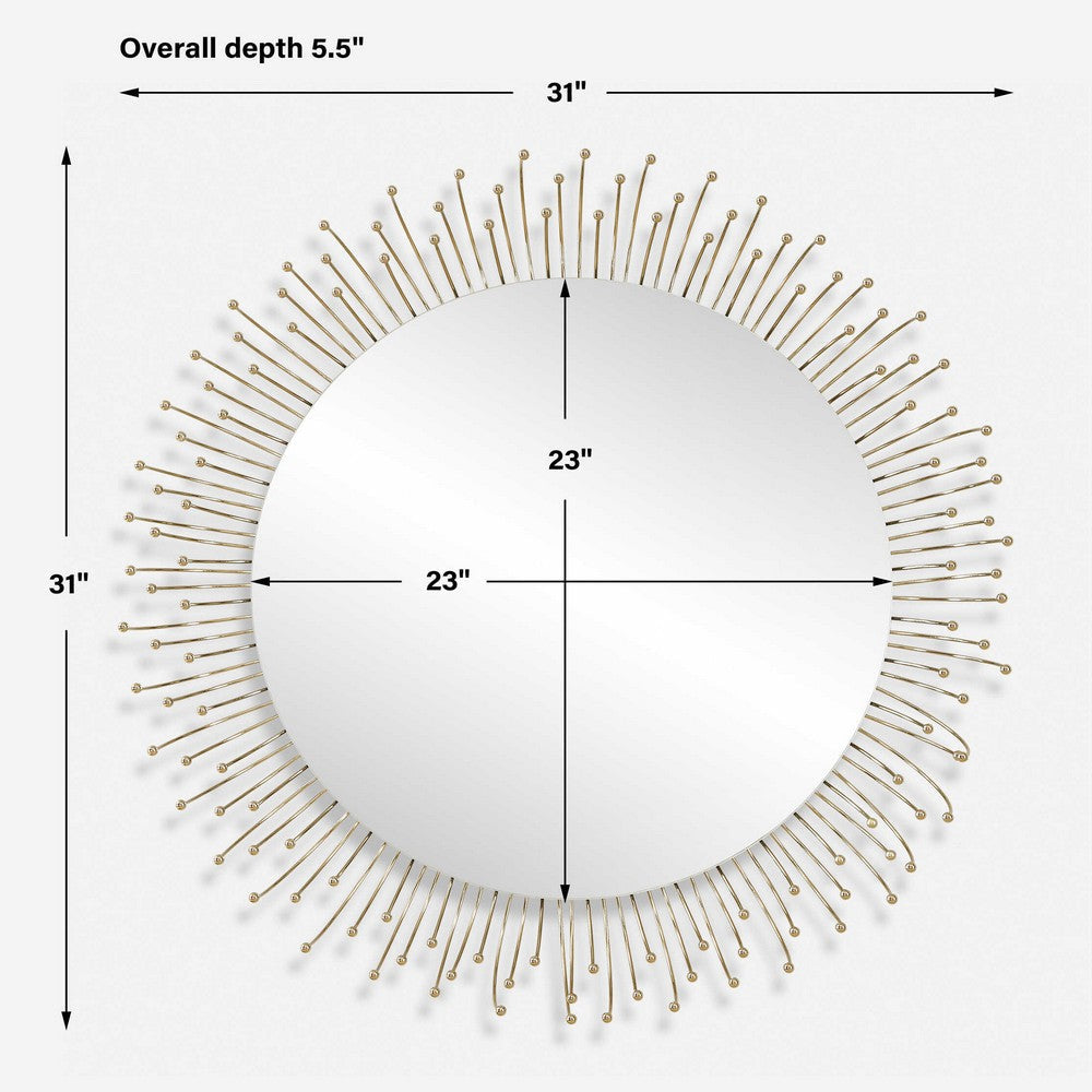 Uttermost Aga Round Gold Mirror