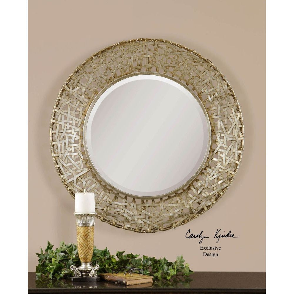 Uttermost Alita Champagne Woven Metal Mirror By Casagear Home UT-11603-B