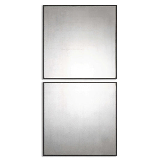Matty Squares - 23.5 inch Square Mirror (Set of 2) - 23.5 inches wide by 1 inches deep