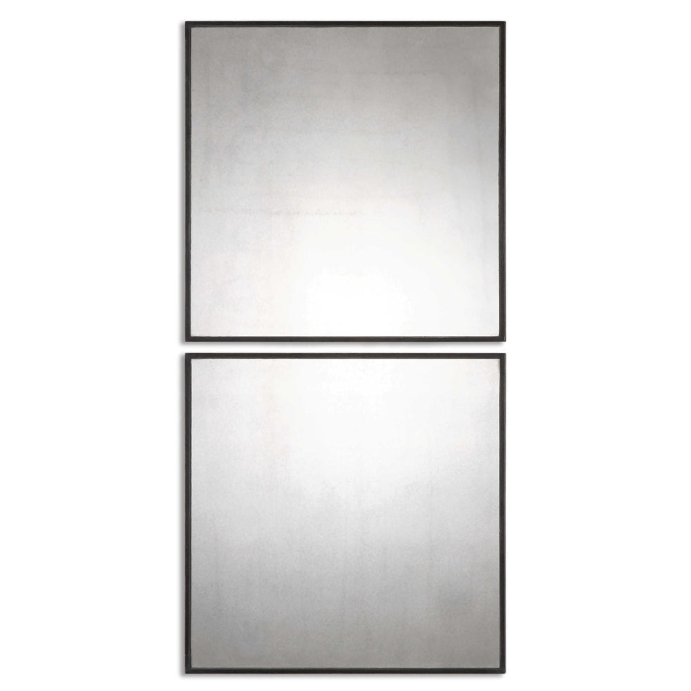Matty Squares - 23.5 inch Square Mirror (Set of 2) - 23.5 inches wide by 1 inches deep
