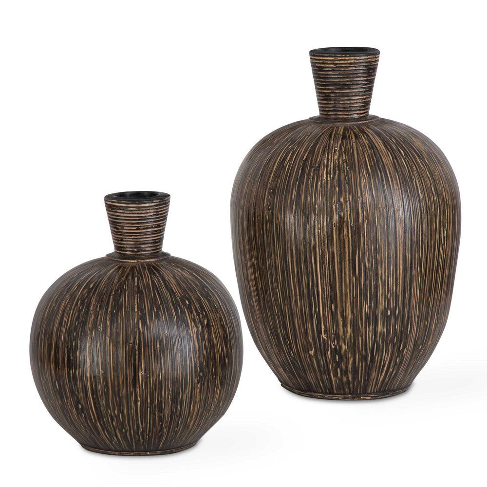 Uttermost Islander Black Vases Set/2