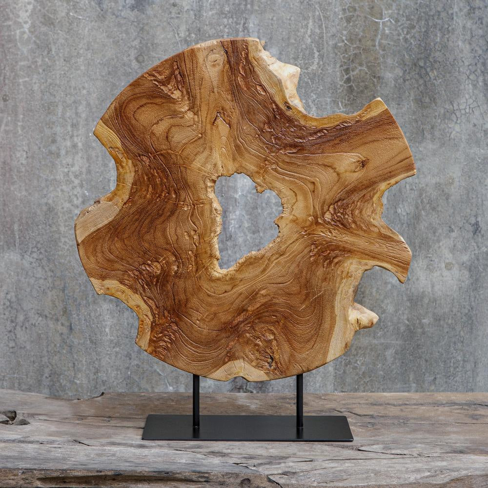 Uttermost 17126 Bahati Wood - Sculpture-22.8 Inches Tall and 19.7 Inches Wide Finish Color: Natural/Black UT-17126