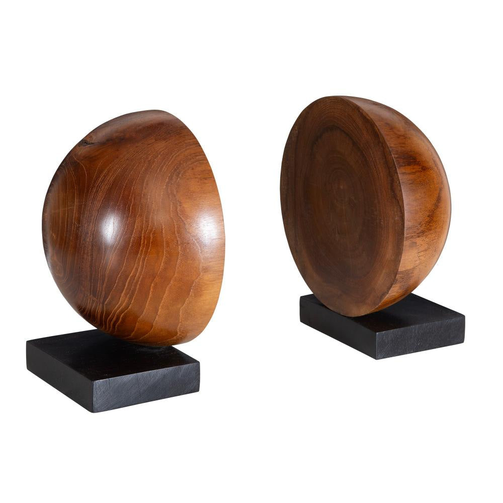 Uttermost 17128 Teak And Noir - Bookend (Set of 2)-9 Inches Tall and 8 Inches Wide UT-17128