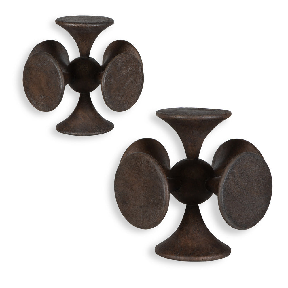 Uttermost Balanced Harmony Dark Wooden Sculptures Set/2 UT-17132