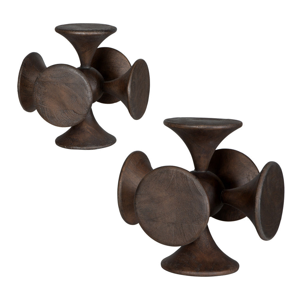 Uttermost Balanced Harmony Dark Wooden Sculptures Set/2 UT-17132