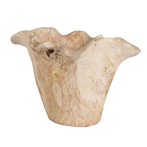 Uttermost Teak Flow White Wash Outdoor Bowl