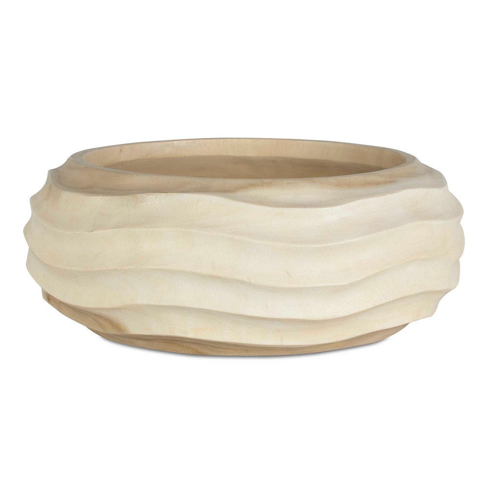 Uttermost Waveform Bleached Wood Bowl UT-17136