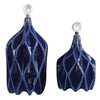 Uttermost Klara Glossy Cobalt Blue Ceramic Bottles Set of 2
