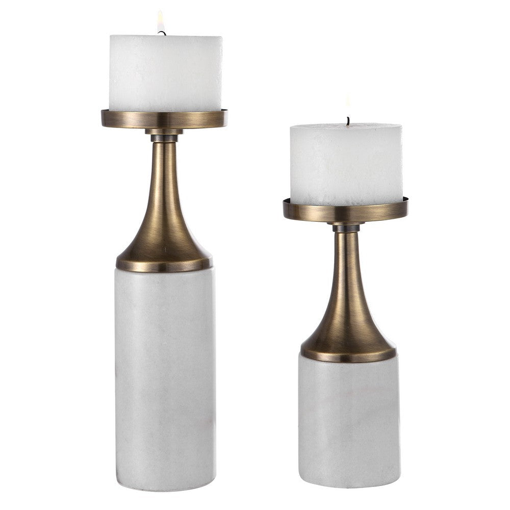 Uttermost Castiel Marble Candleholders, Set/2 By Casagear Home