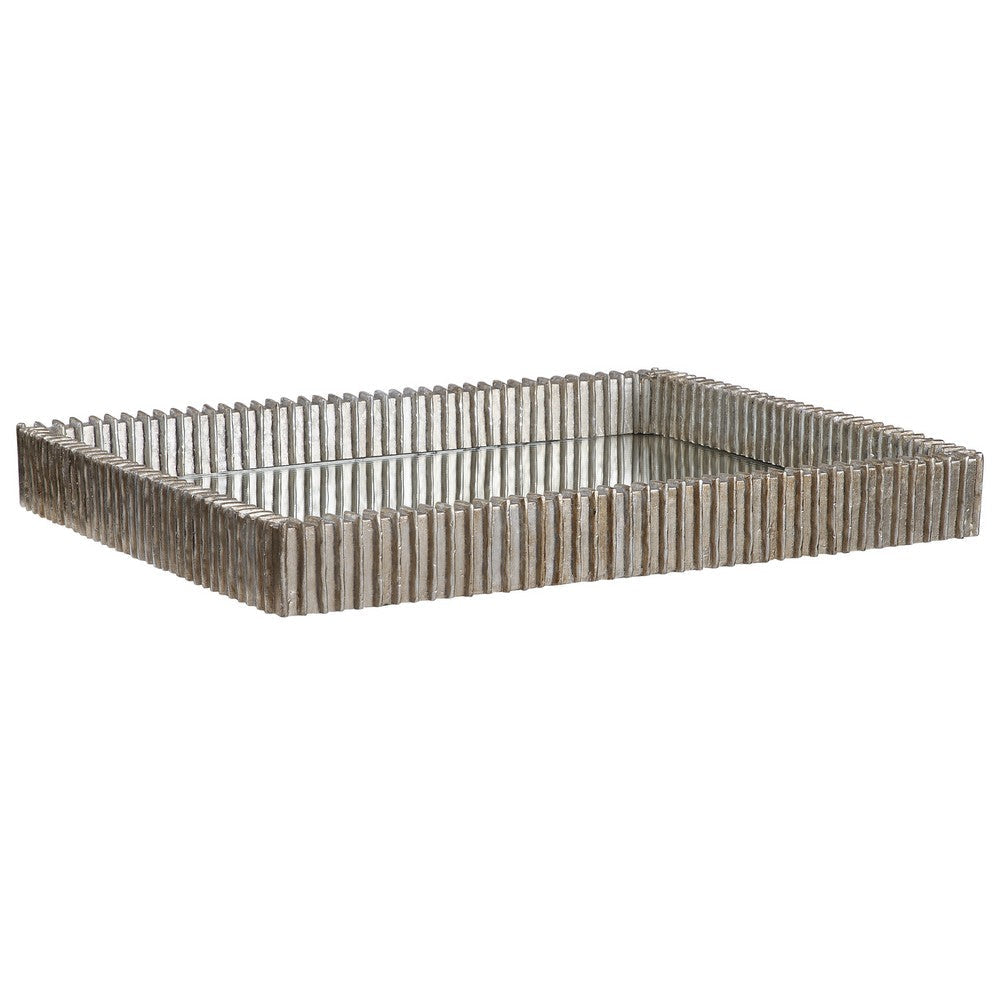 Uttermost Talmage Silver Leaf Rectangular Decorative Tray