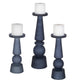 Uttermost Cassiopeia Midnight Blue Pillar Candle Holders Set of 3