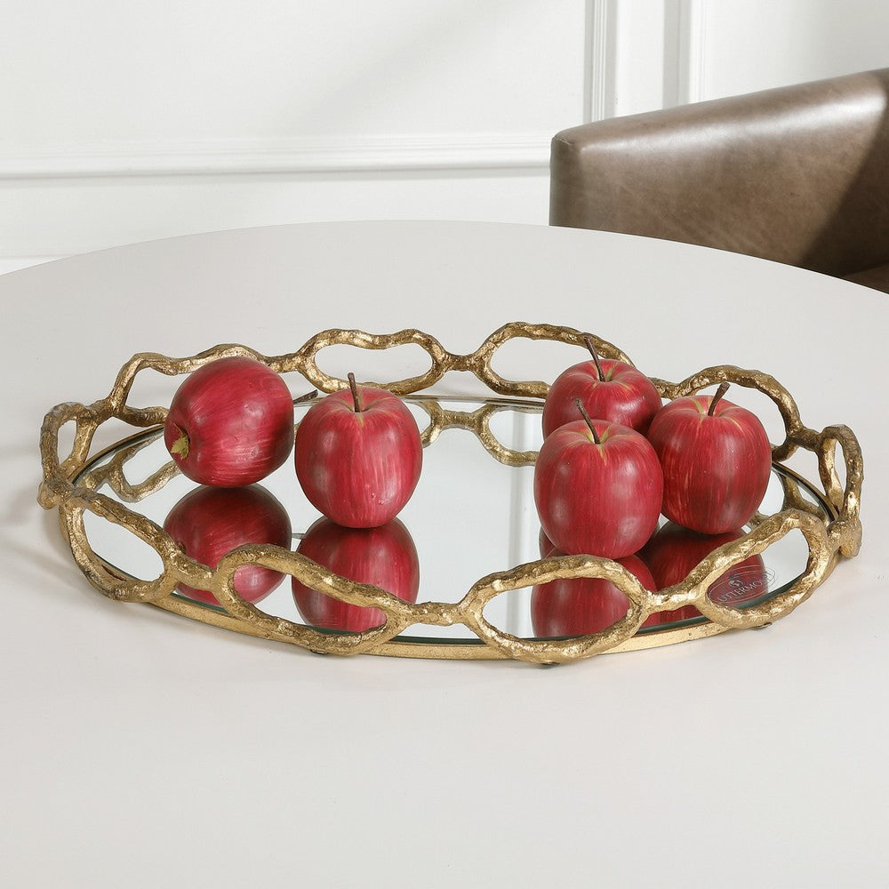 Cable - 18.63 Inch Chain Mirrored Tray