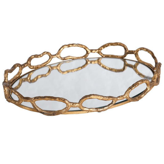 Cable - 18.63 Inch Chain Mirrored Tray