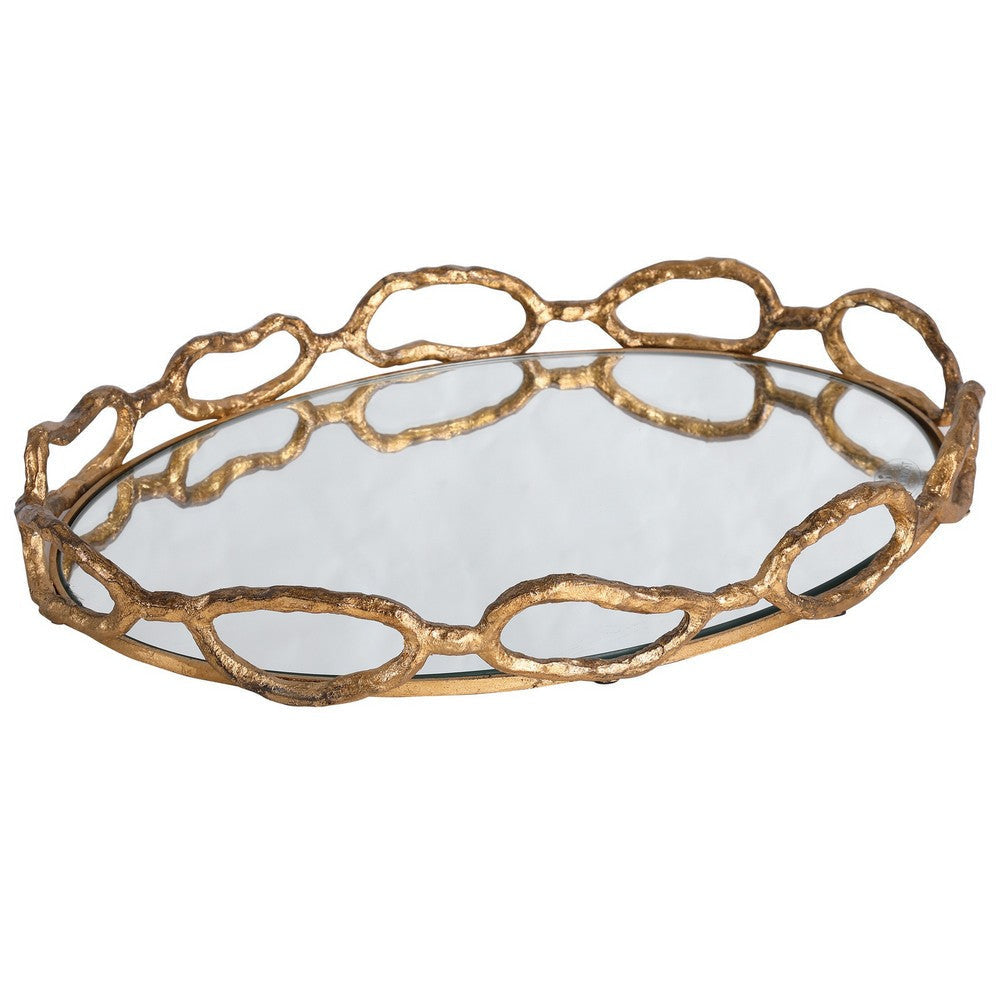 Cable - 18.63 Inch Chain Mirrored Tray