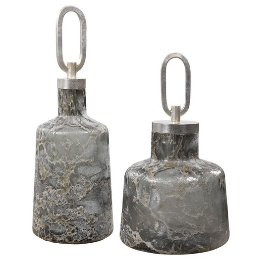 Uttermost Storm Art Glass Bottles, S/2 By Casagear Home